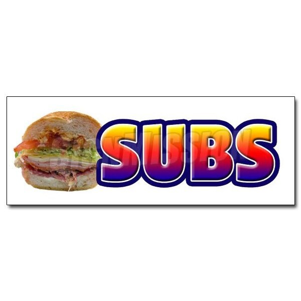 Signmission 12in SUBS DECAL sticker submarine hero hoagie shop sandwiches food restaurant, D-12 Subs D-12 Subs - main